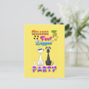 Willkommen in vier Party Postkarte