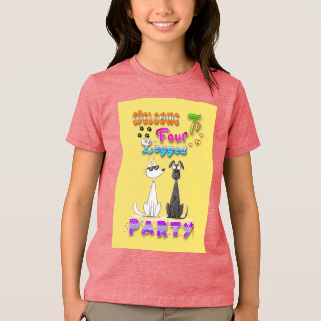 Willkommen in vier Party Tri-Blend Shirt (Vorderseite)