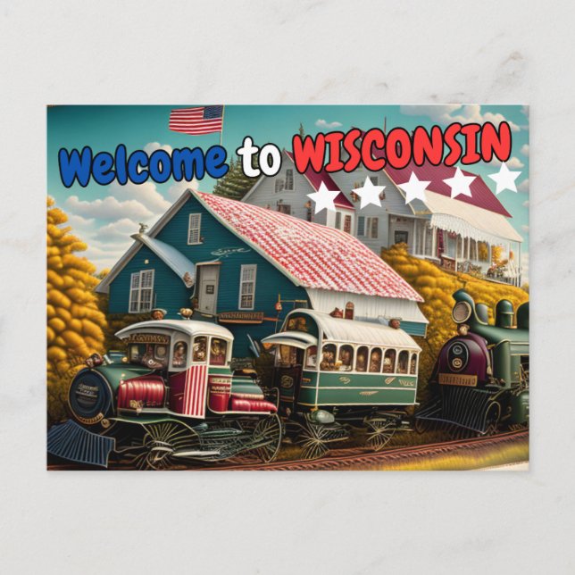Willkommen in Wisconsin, Postcard für Postübergabe Postkarte (Vorderseite)
