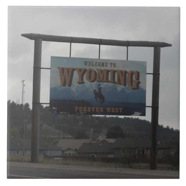 Willkommen in Wyoming Fliese (Vorderseite)