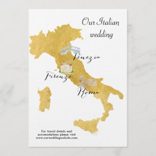 Willkommen Italien Zielort Hochzeitskarte Einladung