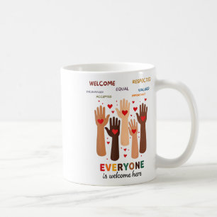 Willkommen Jeder ist willkommen hier Idaho Lehrer Kaffeetasse