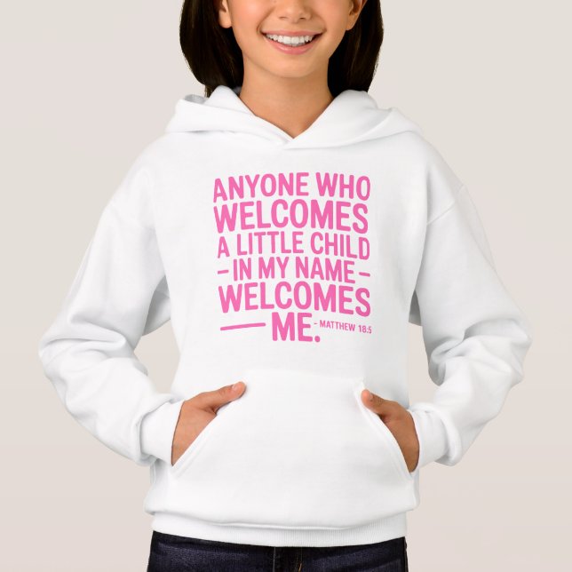 Willkommen Kinder Cozy Hoodie Design (Vorderseite)