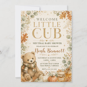 Willkommen kleiner Bär Neutral Baby Shower Einladung