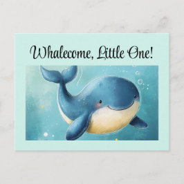 Willkommen Kleiner, neue Babykarte, Postkarte, Wal Postkarte
