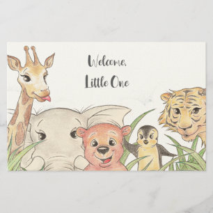 Willkommen Kleiner Safari-Baby Herzlichen Glückwun Briefpapier