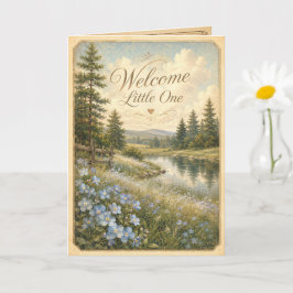 Willkommen, kleiner Schatz New England Wiesen Baby Karte