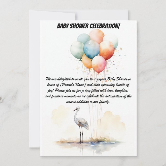 Willkommen, kleines Wunder! - Baby Shower Party In Einladung (Vorderseite)