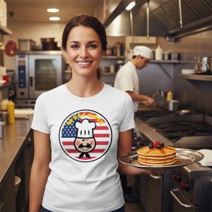 Willkommen Koch mit amerikanischer Flagge T-Shirt