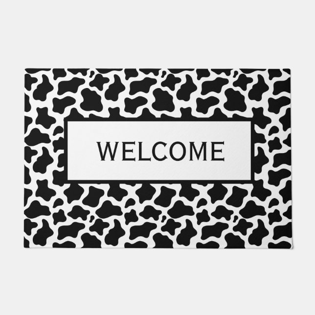 Willkommen Kuh Doormat Fußmatte (Vorderseite)