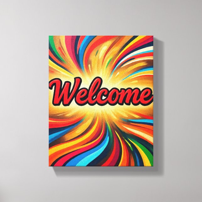 Willkommen Leinwanddruck auf Wandkunst Design  (Vorderseite)