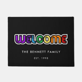 Willkommen LGBT Regenbogenflaggenfamilie Fußmatte