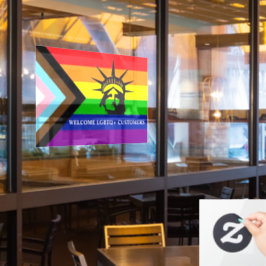 Willkommen LGBTQ+-Kunden - Gay-Friendly Business Fensteraufkleber