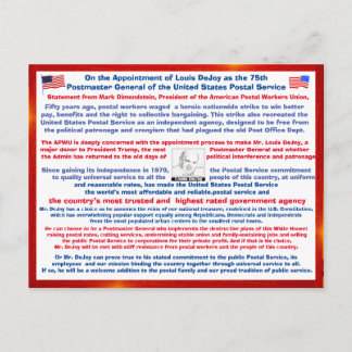 Willkommen Louis DeJoy beim USPS#108 Postkarte