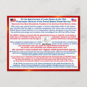 Willkommen Louis DeJoy im USPS#2 Postkarte