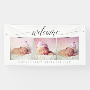 Willkommen Maßgeschneiderte 3-Foto Portrait Frame Banner