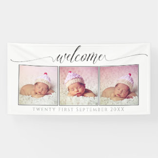 Willkommen Maßgeschneiderte 3-Foto Portrait Frame  Banner