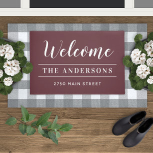 Willkommen Merlot Personalisierter Familienname Fußmatte