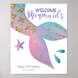 Willkommen Mermaids Magical Birthday Party-Zeichen Poster