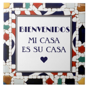 Willkommen Mi Casa Es Su Casa Faux-Mosaik-Willkomm Fliese