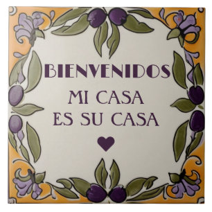 Willkommen Mi Casa Es Su Casa Schwarze Olive Willk Fliese