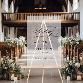 Willkommen! Modern, kalligrafisch, Hochzeit Acrylschild