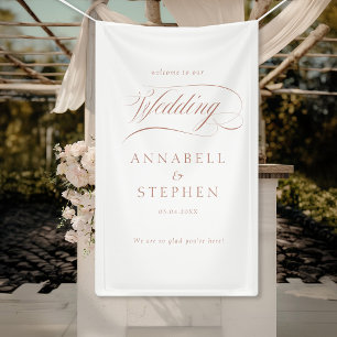Willkommen! Modern, kalligrafisch, Hochzeit Banner