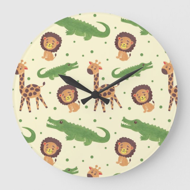 Willkommen nach Afrika Große Wanduhr (Vorderseite)