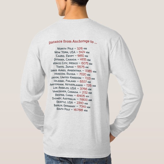 Willkommen nach Alaska. Anchorage - Farblogo T-Shirt (Rückseite)