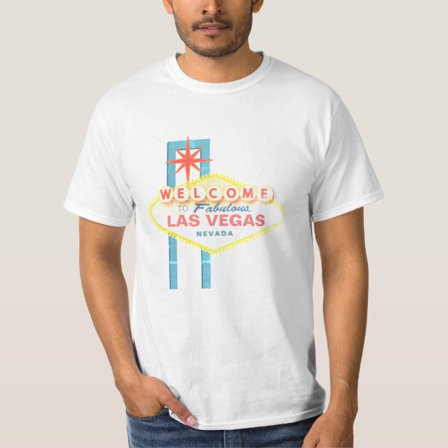 "Willkommen nach Las Vegas" ikonenhaftes Zeichen T-Shirt (Vorderseite)