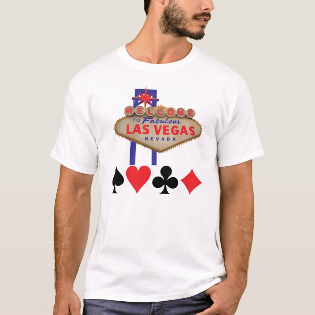 Willkommen nach Las Vegas mit Karten-Anzugs-T - T-Shirt (Vorderseite)