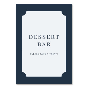Willkommen Navy Blau Minimalistisches Dessertbar-S Tischnummer