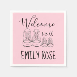 WILLKOMMEN Neue Anreise Kinderschuhe Dusche Pink G Serviette