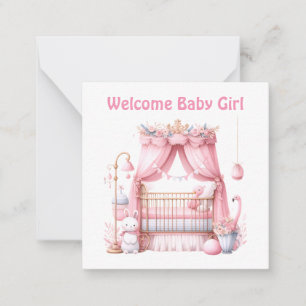 Willkommen Neue Baby Girl Card Mitteilungskarte