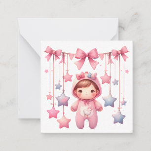 Willkommen Neue Baby Girl Card Mitteilungskarte