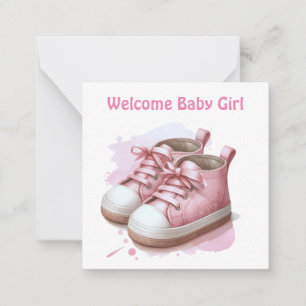 Willkommen Neue Baby Girl Card Mitteilungskarte