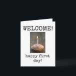 Willkommen neuer Mitarbeiter, erster Arbeitstag Karte<br><div class="desc">Willkommen neuer Mitarbeiter,  erster Tag der Arbeitskarte.</div>