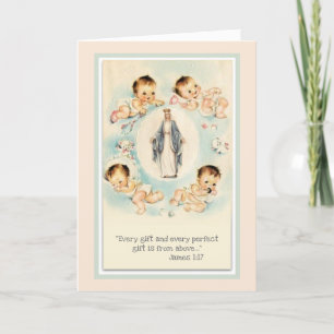 Willkommen neues Baby Junge oder Mädchen religiös Karte