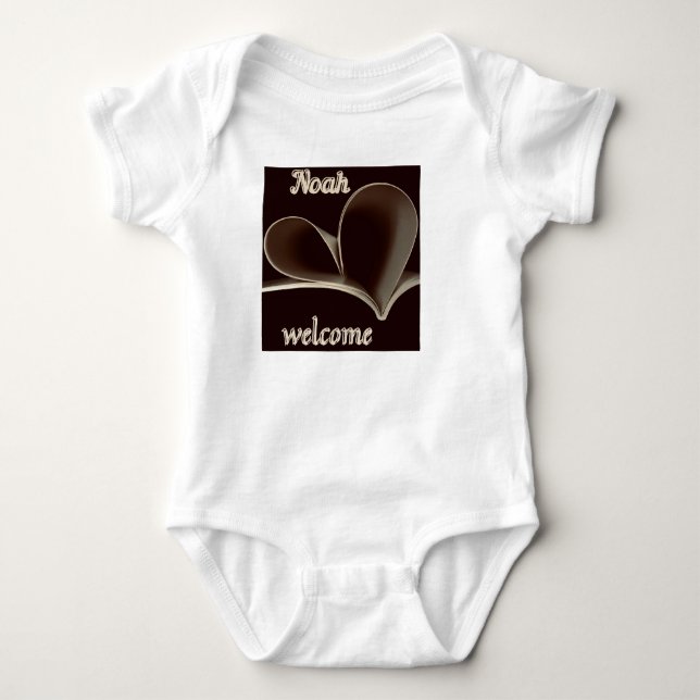 Willkommen Noah Heartfelt Baby Bodysuit. Strampler (Vorderseite)