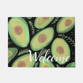 Willkommen Personalisierter Watercolor Avocado Fußmatte