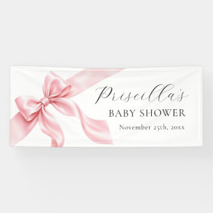 WILLKOMMEN Pink Schleifenband Mädchen BABY SHOWER Banner