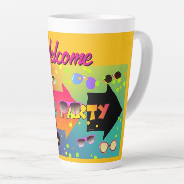 Willkommen Poolparty Gelb Milchtasse (Rechte Ecke)