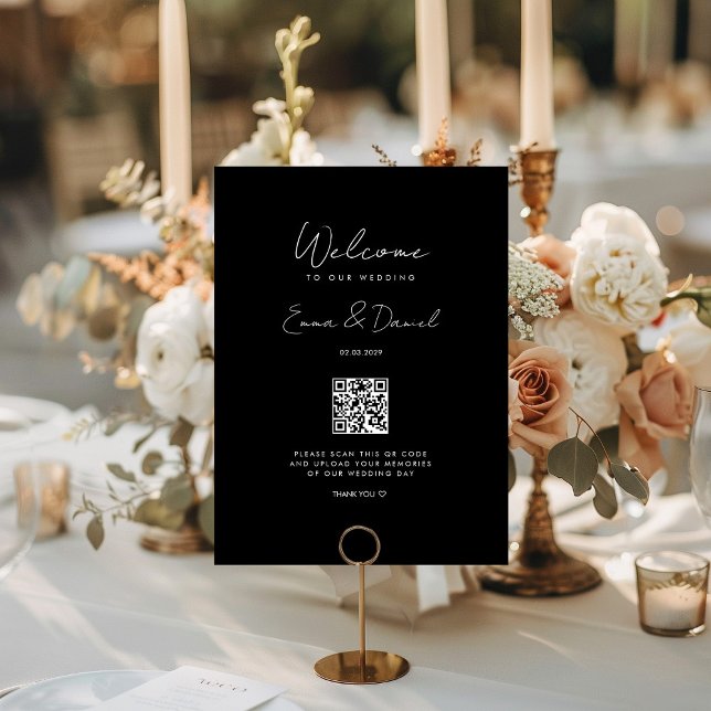 Willkommen QR Code Black Wedding Galerie (Von Creator hochgeladen)