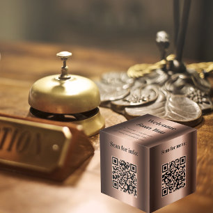 Willkommen QR-Code Info Hotel Restaurant Tabelle B Würfel