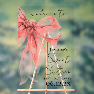 Willkommen Rose Gold Bogen Coquette Schrift Sweet Acrylschild