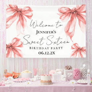 Willkommen Rose Gold Bogen Coquette Schrift Sweet Banner