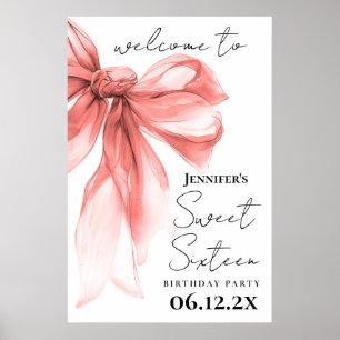 Willkommen Rose Gold Bogen Coquette Schrift Sweet Poster