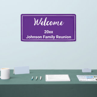 Willkommen Royal Lila und Wiedersehen mit weißem N Banner
