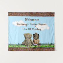 Willkommen Rustic Cowboy Baby Color Shower Banner