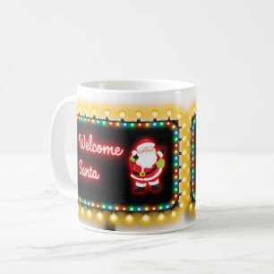 Willkommen Santa Neon Weihnachtsbeleuchtung Billbo Kaffeetasse